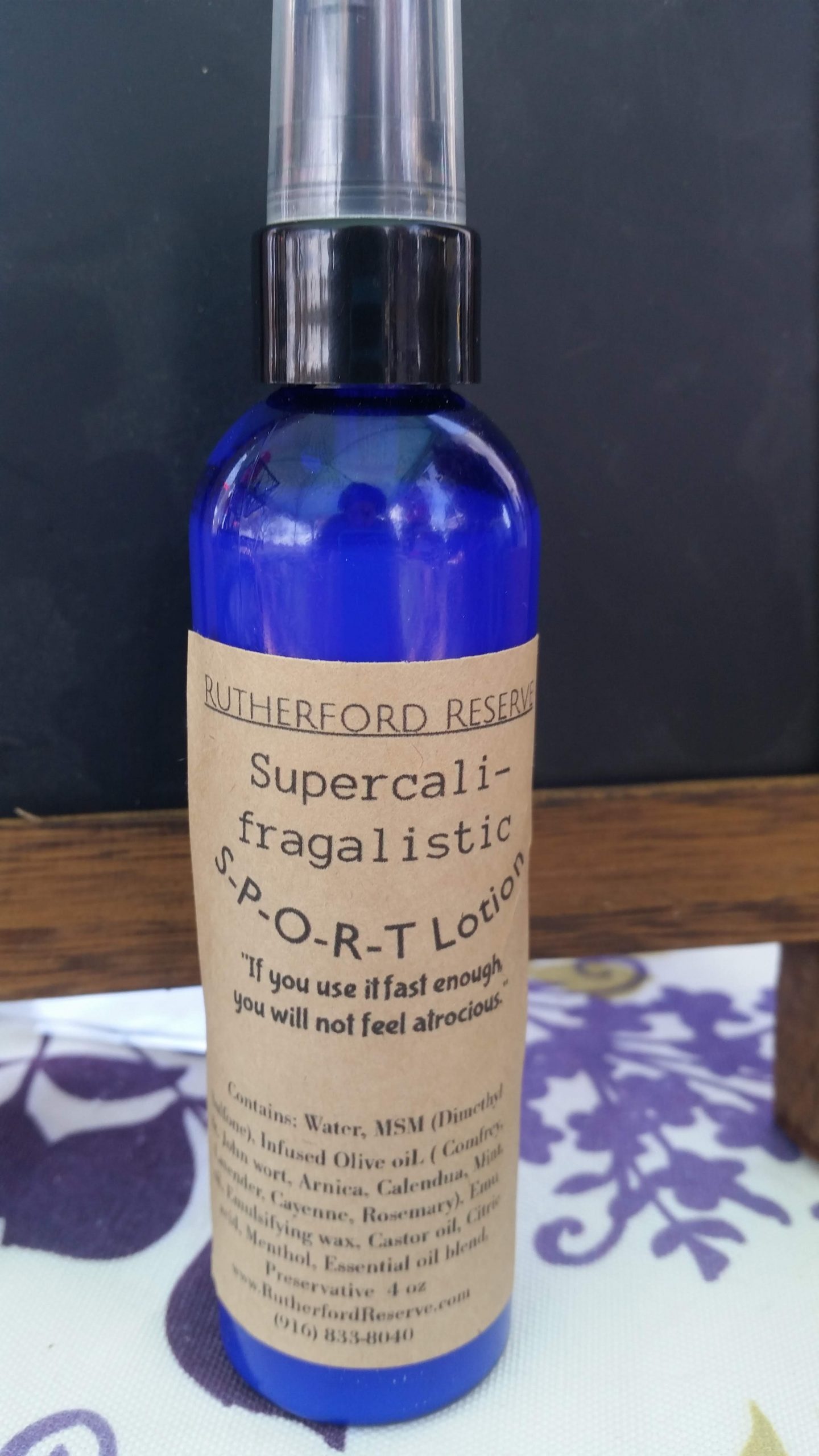 Sports sore muscle Lotion Rutherford Reserve